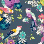 Adorn It - Gigi Blooms - Hello Birdie in Charcoal