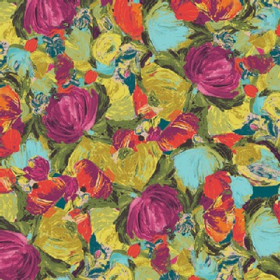Art Gallery Fabrics - Sage - Cactus Flora in Berry