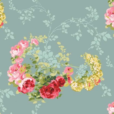 Blend Fabrics - Anna Griffin - Rose Vines in Blue