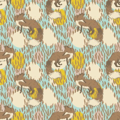 Blend Fabrics - Timber and Leaf - Playful Fox in Blue