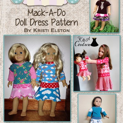 Burlap Button - Patterns - Charlie Mack-A-Doodle Doll Dress in PDF eFile