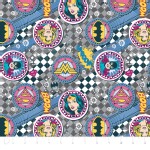 Camelot Fabrics - Girl Power 2 - Badges in Grey