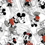 Character Prints - Mickey - Disney Mickey Comic Strip Toss in White