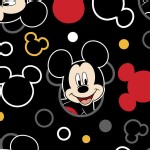 Character Prints - Mickey - Mickey Mouse Head Toss in Black