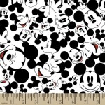 Character Prints - Mickey - KNIT - Many Faces of Mickey in White
