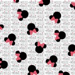Character Prints - Mickey - Mickey Minnie Heads and Bows in White
