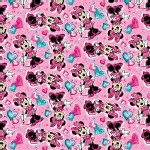 Character Prints - Mickey - Minnie Paint and Hearts in Pink