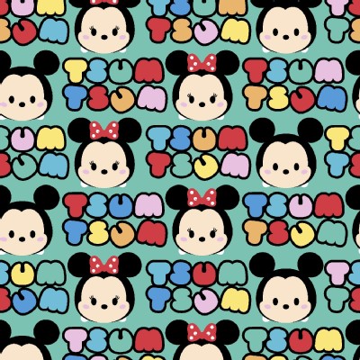 Character Prints - Mickey - KNIT - Tsum Tsums in Teal