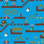 Character Prints - Nintendo - Super Mario Game Scenes in Blue
