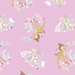 Character Prints - Other Characters - Bambi Woodland Dreams All Over in Pink