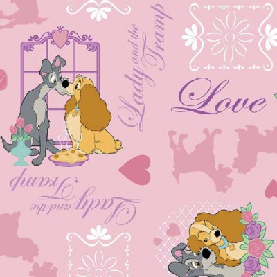 Character Prints - Other Characters - Lady and the Tramp in Pink
