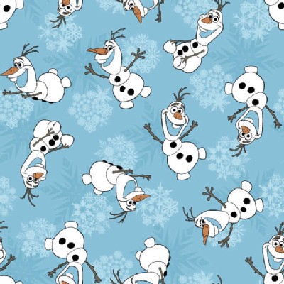 Character Prints - Princess - Frozen Olaf Snowflakes in Blue