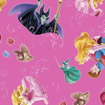 Character Prints - Princess - Sleeping Beauty Film Toss in Dark Pink