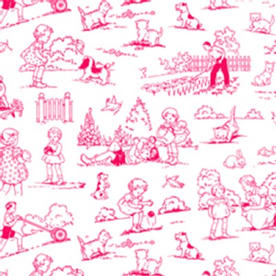 Lakehouse Drygoods - Pam Kitty Garden - Toile in Red