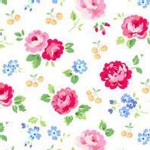 Lakehouse Drygoods - Pam Kitty Picnic - Tossed Floral in White