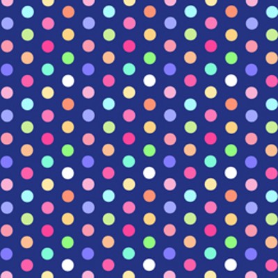 Lakehouse Drygoods - Pam Kitty Picnic - Colorful Dots in Navy