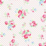 Lecien - Flower Sugar 2013 Fall - Dots - Floral in Pink Dots on White