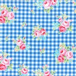 Lecien - Flower Sugar 2015 Fall - Floral Checkers in Blue