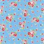 Lecien - Flower Sugar Rose Kiss - Floral Toss in Baby Blue