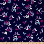 Michael Miller Fabrics - Florals - Flutter by Clouds in Navy