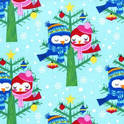 Michael Miller Fabrics - Holiday - Christmas Lovebirds in Aqua