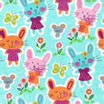 Michael Miller Fabrics - Kids - Some Bunny Loves You in Aqua