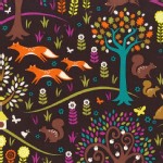 Michael Miller Fabrics - Kids - Norwegian Woods Too - Foxtrot in Jewel