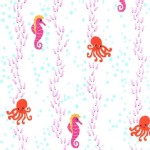 Michael Miller Fabrics - Sea Buddies - Floating with the Fishes in Pink