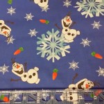 One Red Blossom - Snow Sisters - Woven - Happy Snowman in Navy