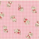 Quilt Gate - Dear Little World - Pocket Kitten Gingham in Pink