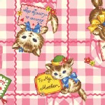 Quilt Gate - Dear Little World - Pocket Kitten Thankful in Pink