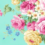 Quilt Gate - RuRu Bouquet - Tea Party - Main Floral in Aqua