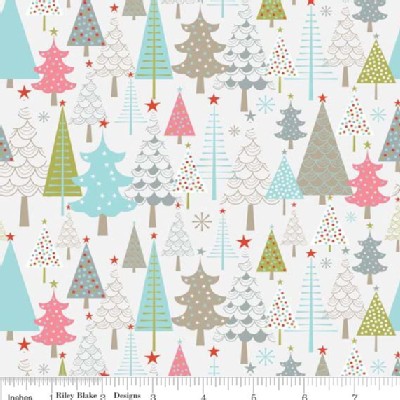 Riley Blake Designs - A Merry Little Christmas - Trees in Cream