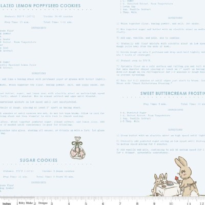 Riley Blake Designs - Bunnies and Cream - Recipes in Blue