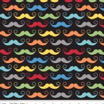 Riley Blake Designs - Geekly Chic - Mustache in Black