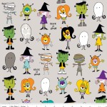 Riley Blake Designs - Halloween - Too Cute to Spook - Spook Crew in Gray