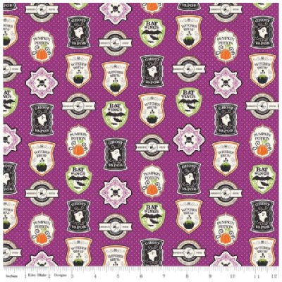 Riley Blake Designs - Halloween - Eek Boo - Shriek Badge in Purple