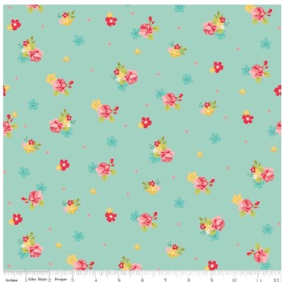 Riley Blake Designs - Hello Gorgeous - Flower Toss in Mint