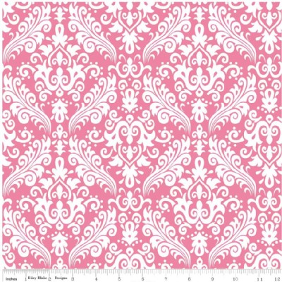 Riley Blake Designs - Hollywood - Sparkle Damask in Hot Pink