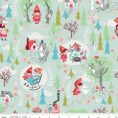 Riley Blake Designs - Little Red In the Woods - Main in Mint