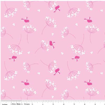Riley Blake Designs - Wildflower Meadow - Birds in Pink