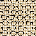 Robert Kaufman Fabrics - Fox and The Houndstooth - Glasses in Tan