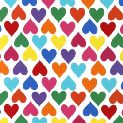 Robert Kaufman Fabrics - Laguna Jersey Prints - Heart  in Bright