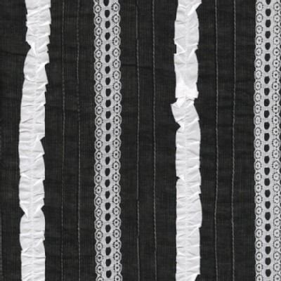 Robert Kaufman Fabrics - Rick Rack and Ribbons Deluxe - Tuxedo Deluxe in Black