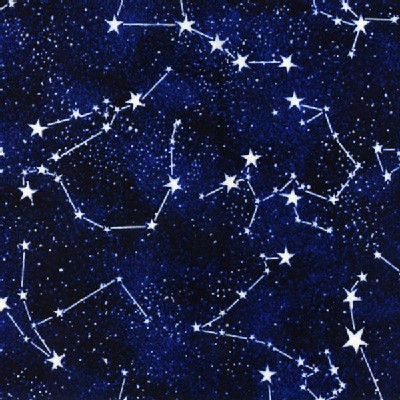 Timeless Treasures - Fun - Glows in the Dark - Constellations in Blue