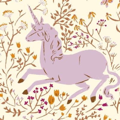 Windham Fabrics - Far Far Away - Unicorn in Lavendar