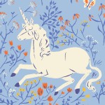 Windham Fabrics - Far Far Away - Unicorn in Blue