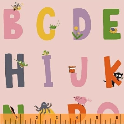 Windham Fabrics - Kinder - Alphabet in Pink